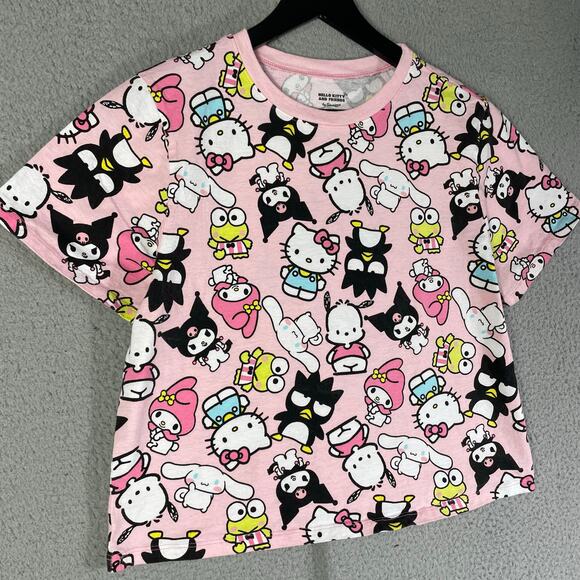 Hello‎ Kitty & Friends Pink Crop Top Shirt XL Sanrio 2024 Hybrid Kawaii Pastel - Picture 7 of 10